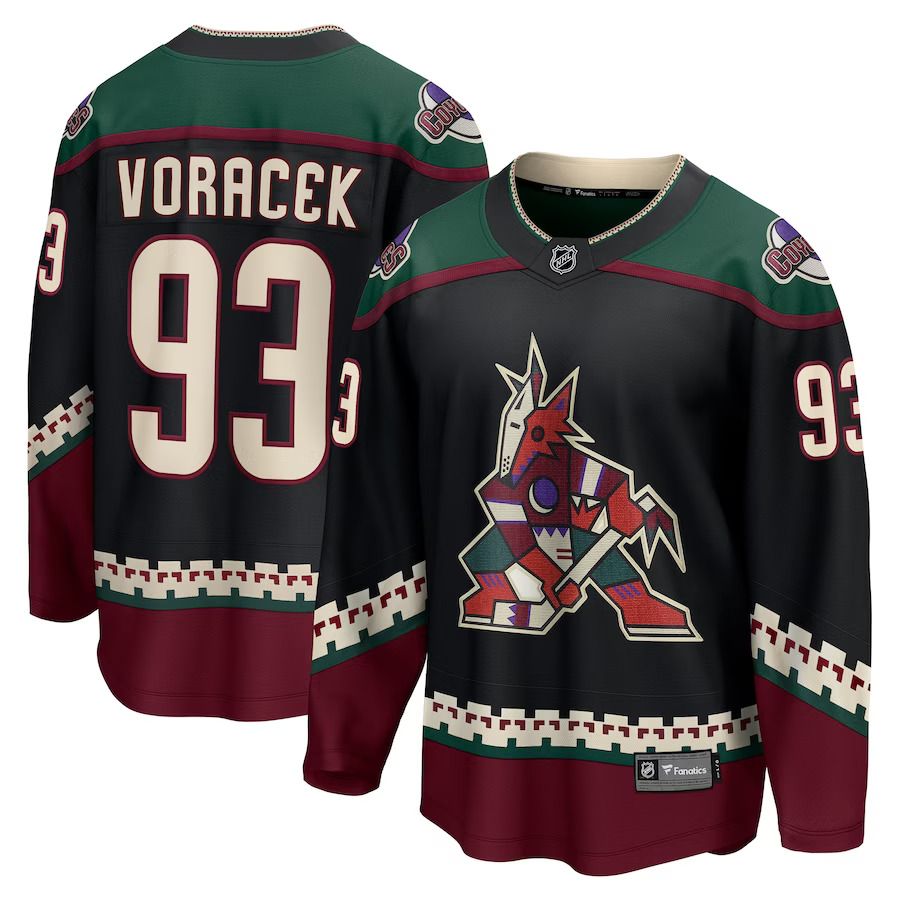Men Arizona Coyotes #93 Jakub Voracek Fanatics Branded Black Home Breakaway NHL Jersey